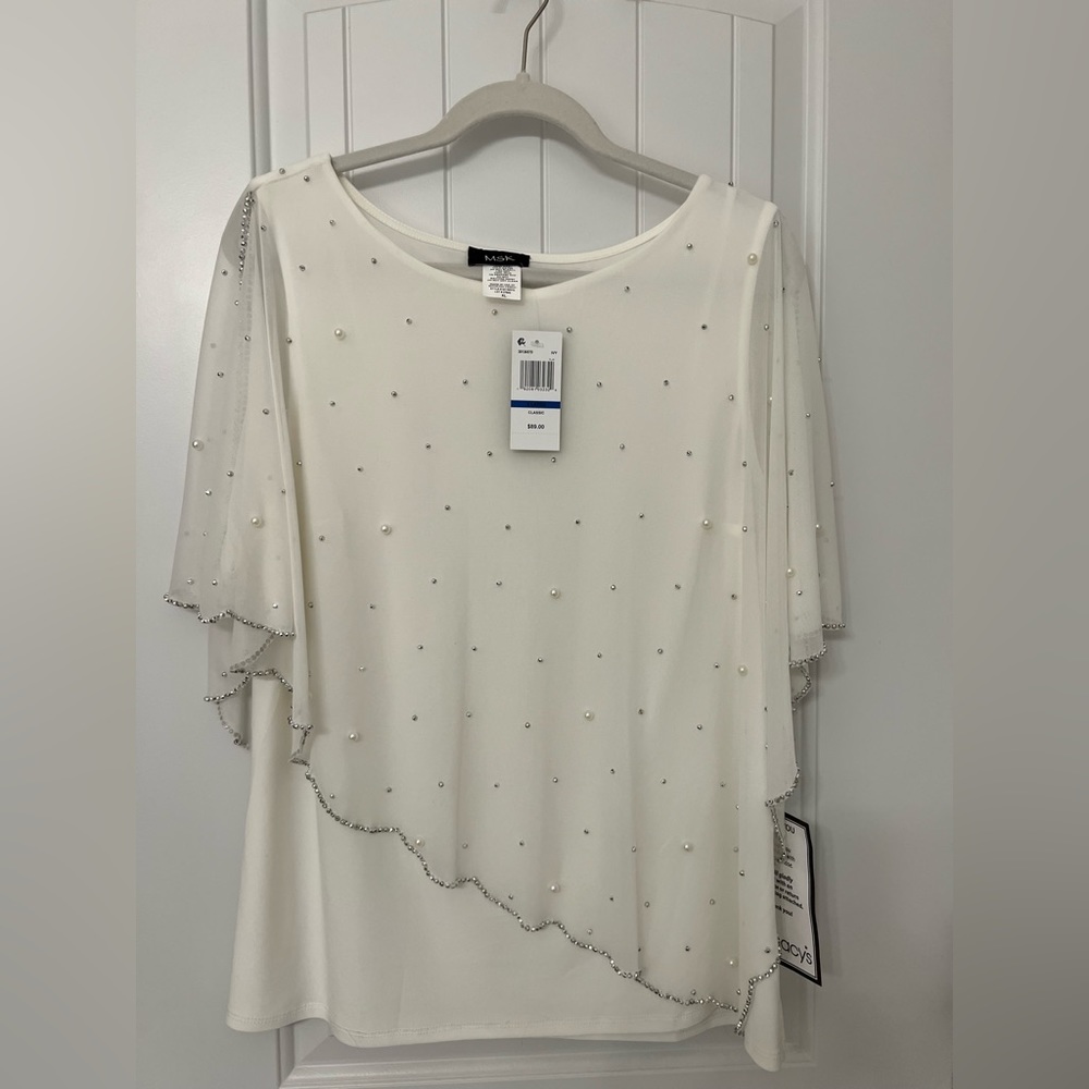 Embellished Asymmetrical Overlay Top